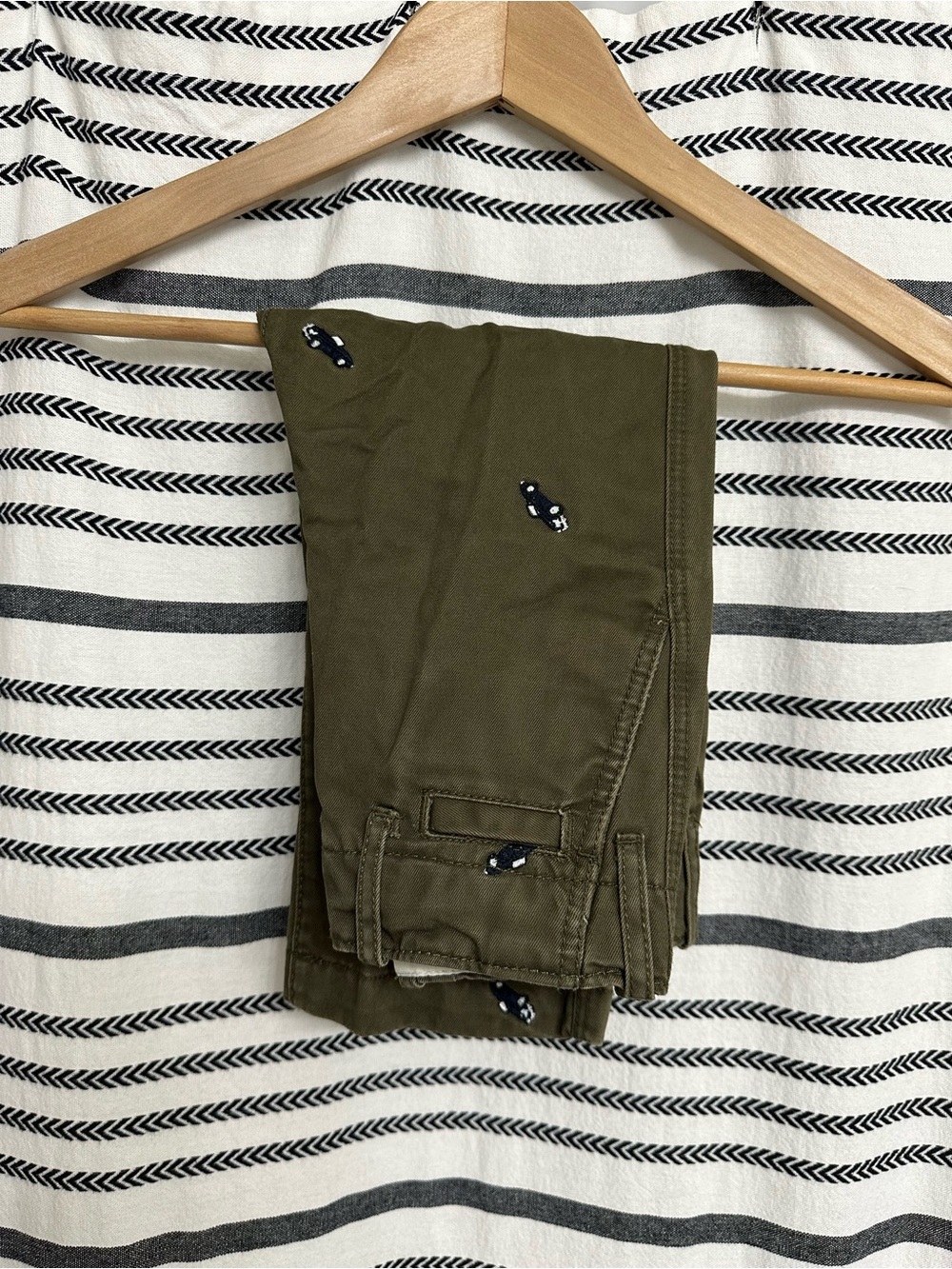 Babygap Kids Olive Green Embroidered “Classic Cars” Chino Pants-Size 3T